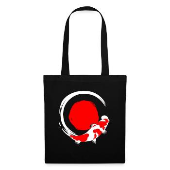 Koi poisson cadeau poisson japonais - Sac en tissu - noir - Devant