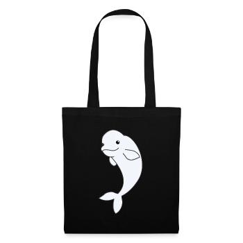 Béluga animaux mignons pour enfants bélugas - Sac en tissu - noir - Devant