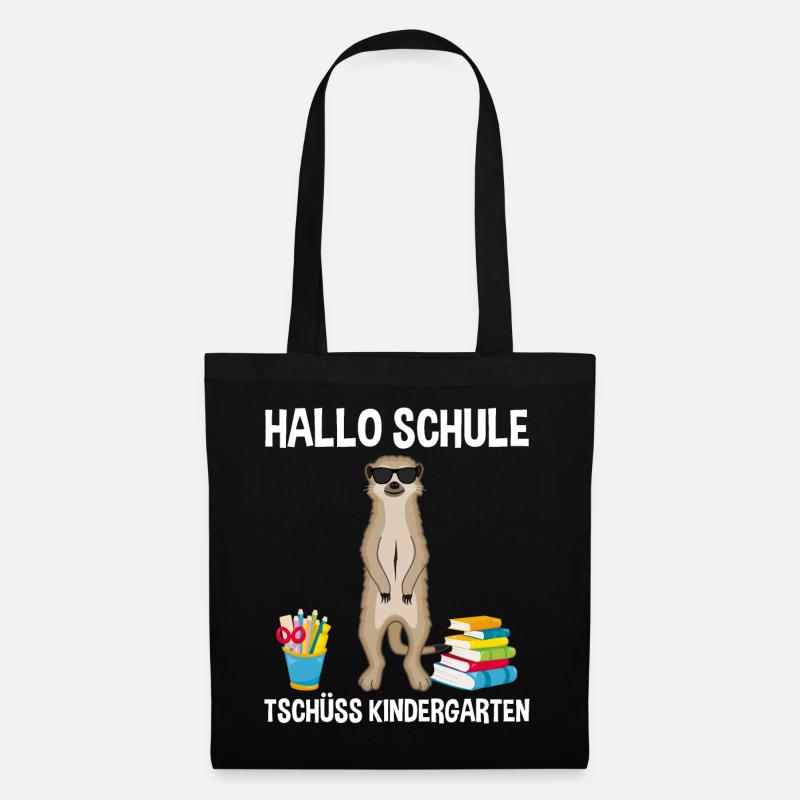 Einschulung Schulbeginn 1. Klasse Erdmännchen - Stoffbeutel - Schwarz