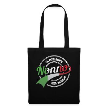 Italien Opa Großvater Nonno Geschenk - Stoffbeutel - Schwarz - Vorne