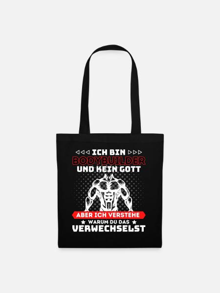 Bodybuilder Fitness Pumper Spruch - Stoffbeutel - Schwarz