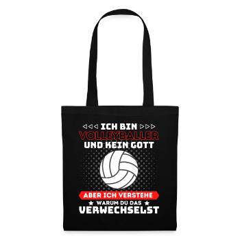 ICH BIN VOLLEYBALLER UND KEIN GOTT! Beach - Stoffbeutel - Schwarz - Vorne