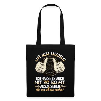 20. Geburtstag 20 Jahre Geburtstag Geschenkidee - Stoffbeutel - Schwarz - Vorne