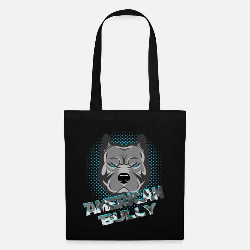 American Bully blue line Design - Stoffbeutel - Schwarz