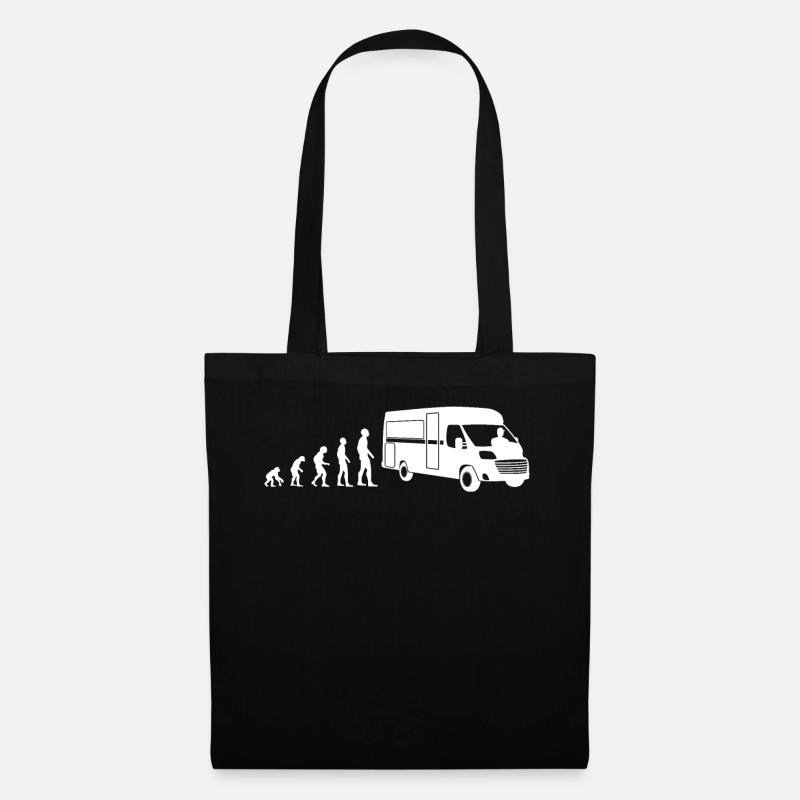 Camping Camper Wohnmobil Van Evolution Geschenk - Stoffbeutel - Schwarz