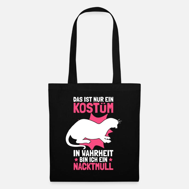 Nacktmull Kostüm Nagetier Sandgräber Geschenk - Stoffbeutel - Schwarz
