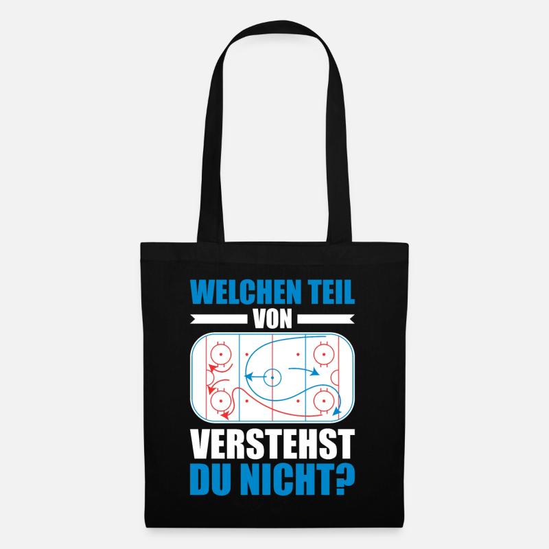 Welchen Teil verstehst du nicht Eishockey Geschenk - Stoffbeutel - Schwarz