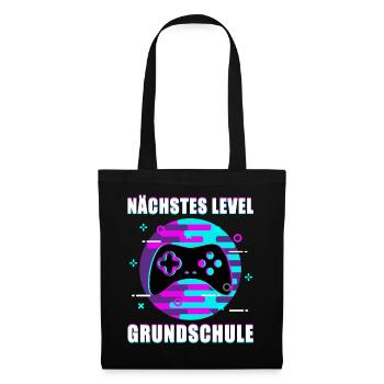 Gamer Zocker Einschulung Schulbeginn Schulkind - Stoffbeutel - Schwarz - Vorne
