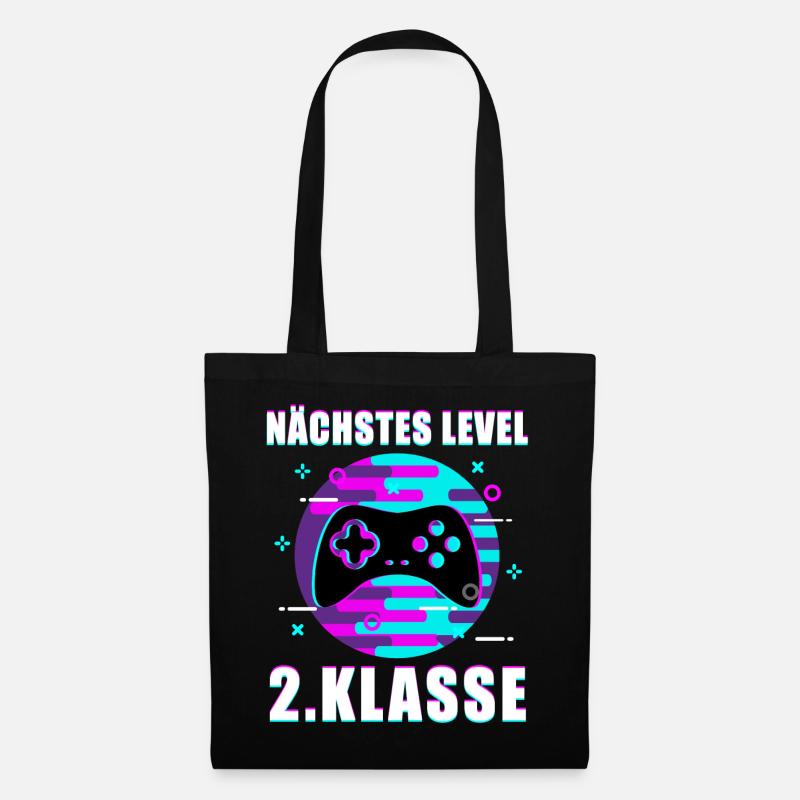 2. Klasse Gamer Zocker Spruch Schulbeginn Geschenk - Stoffbeutel - Schwarz