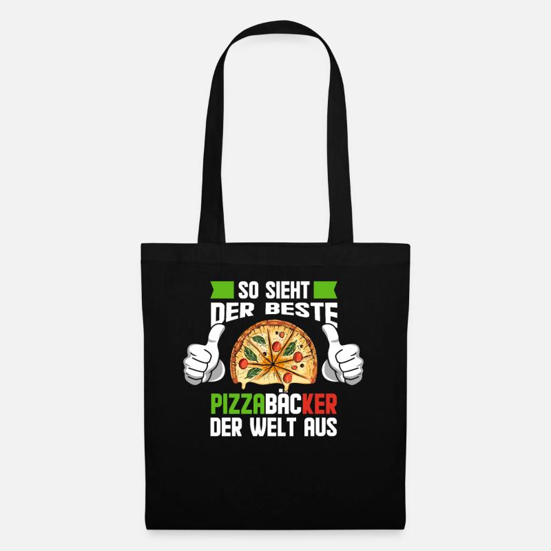 Weltbester Pizzabäcker Geschenkidee - Stoffbeutel - Schwarz