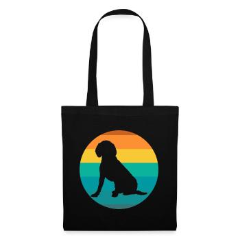 Hund Beagle Beagles Retro Vintage - Stoffbeutel - Schwarz - Vorne