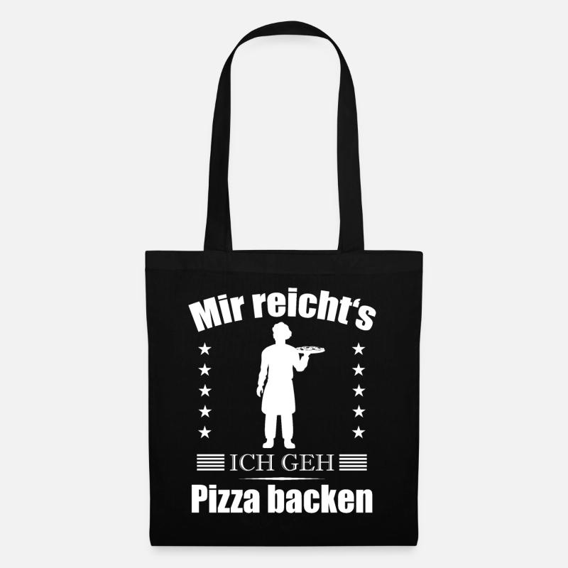 Pizzabäcker Pizzeria Koch Lustiger Spruch Geschenk - Stoffbeutel - Schwarz
