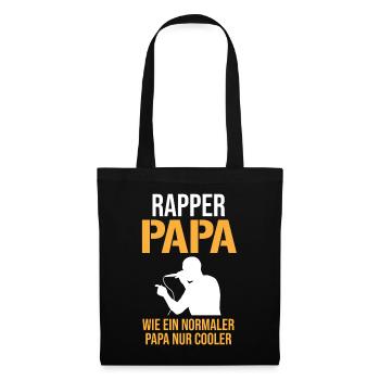 Rapper Papa Vater MC Hip Hop Rap Freestyle Battle - Stoffbeutel - Schwarz - Vorne
