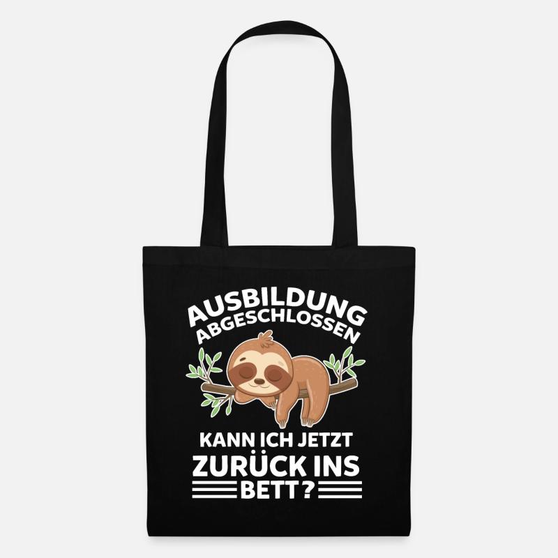 Faultier Ausbildung Azubi Auszubildende - Stoffbeutel - Schwarz