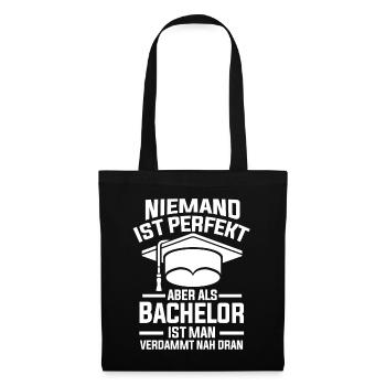 Uni Universität Bachelorabschluss Bachelor Bachelo - Stoffbeutel - Schwarz - Vorne