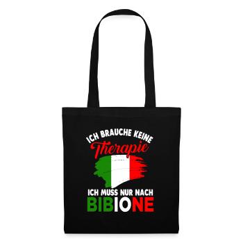 Bibione Therapie Italien Geschenk - Stoffbeutel - Schwarz - Vorne