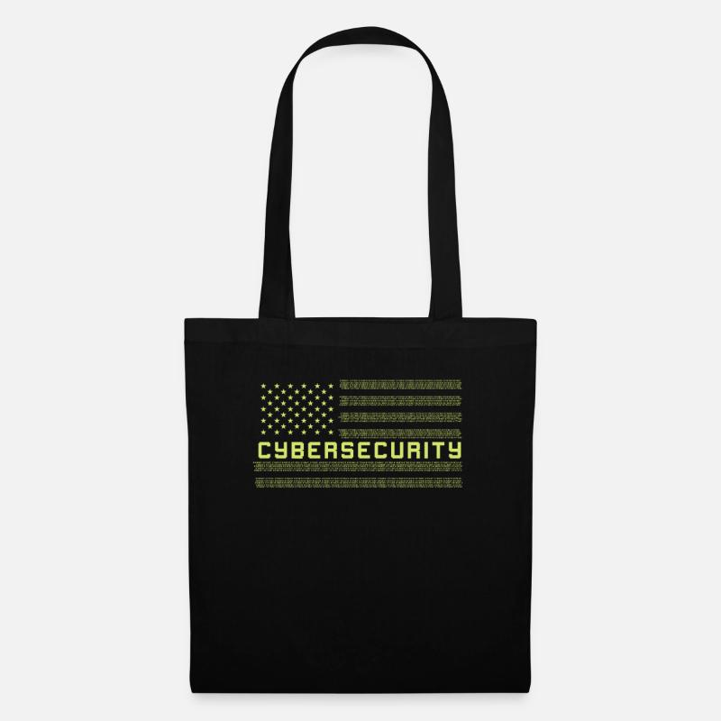 CYBERSECURITY Cybersecurity US Flag - Stoffbeutel - Schwarz