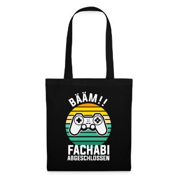 Fachabitur Gamer Gaming Zocker Nerd Fachabifeier - Stoffbeutel - Schwarz - Vorne