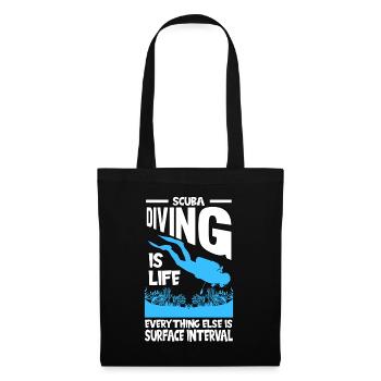 Plongée en apério vacances récif corallien plongeur - Sac en tissu - noir - Devant