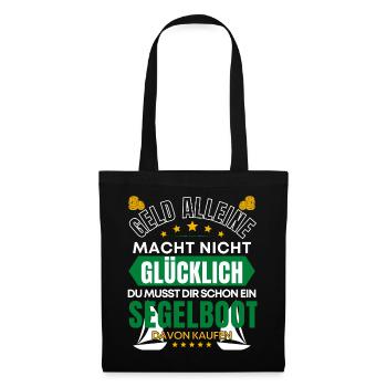 Lustiger Segeln Segelboot Katamaran Skipper Boot - Stoffbeutel - Schwarz - Vorne