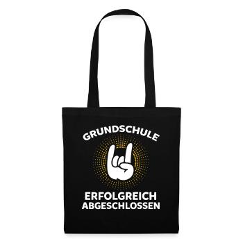 Grundschule Erfolgreich Abgeschlossen - Stoffbeutel - Schwarz - Vorne