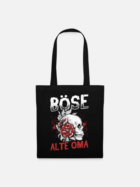 Totenkopf - Böse alte Oma Skull - Stoffbeutel - Schwarz