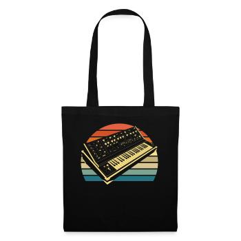 Analog Retro Synthesizer Geschenk - Stoffbeutel - Schwarz - Vorne