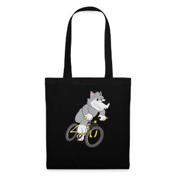 Mountain Bike Wolf - Tote Bag - black - Front