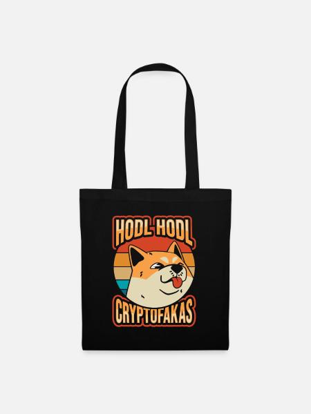 Hodl Hodl Cryptofakas Dogecoin Crypto - Stoffbeutel - Schwarz