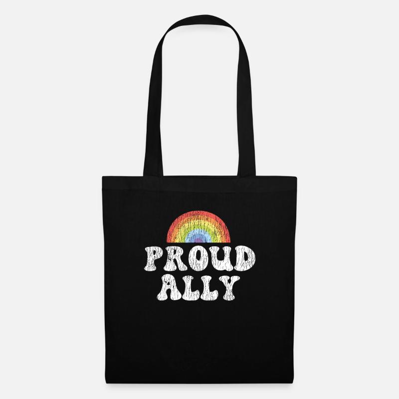 LGBT Pride Rainbow Proud Ally - Stoffbeutel - Schwarz