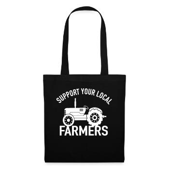Bauer Landwirt Bauern- Support your Local Farmers - Stoffbeutel - Schwarz - Vorne