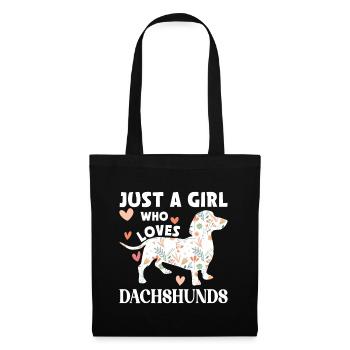 Blaireau Cheveux rugueux Teckel Teckel Amateur de chiens - Sac en tissu - noir - Devant