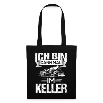 Ich bin dann mal im Keller zug lokführer - Stoffbeutel - Schwarz - Vorne