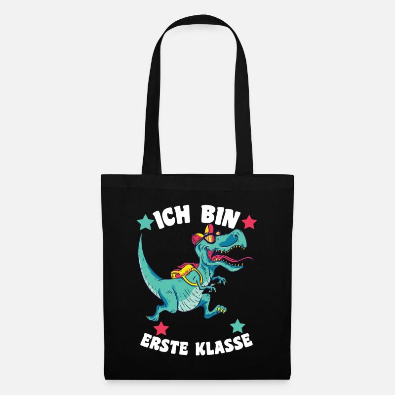 Schulkind Dinosaurier Schulanfang Einschulung Erst - Stoffbeutel - Schwarz