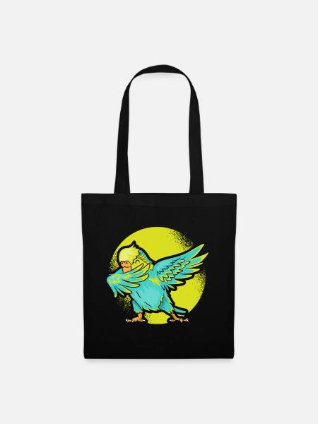 Wellensittich Dabbing Vogel Nymphensittich - Stoffbeutel - Schwarz