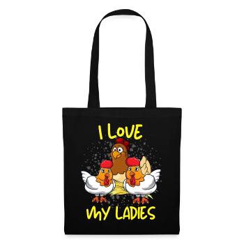 I LOVE MY LADIES Poulets Propriétaire Sort pour - Sac en tissu - noir - Devant