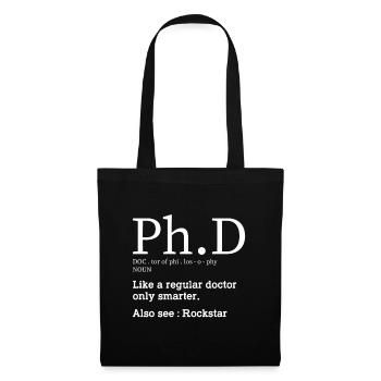 Ph. D Definition Doktor Krankenhaus - Stoffbeutel - Schwarz - Vorne
