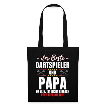 Lustiges Dart Papa Darts Vater Spruch Dartpfeil - Stoffbeutel - Schwarz - Vorne