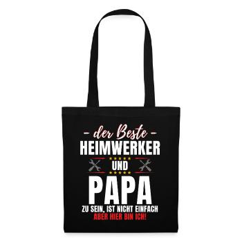 Heimwerker Papa - Handwerker Tüftler - Vater - Stoffbeutel - Schwarz - Vorne