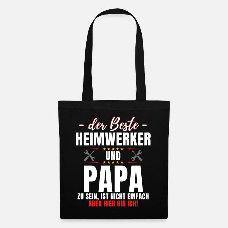 Heimwerker Papa - Handwerker Tüftler - Vater - Stoffbeutel - Schwarz