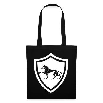 Symbole du loup blanc médiéval - Sac en tissu - noir - Devant