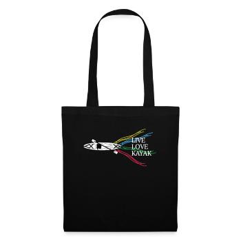 Live Love Kayak T-shirt Canoë - Sac en tissu - noir - Devant