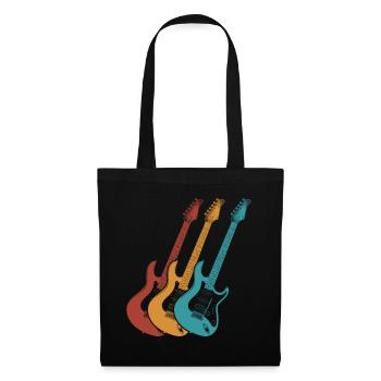 Vintage Electric Guitar Guitarist - Sac en tissu - noir - Devant