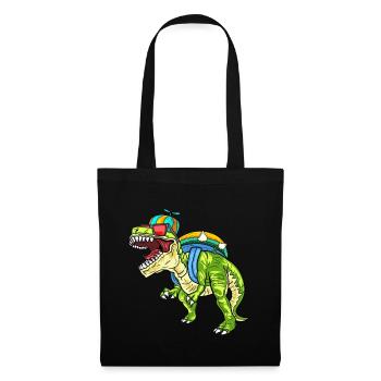 Kindergarten Boss Dino Dinosaurier Jungen Schule - Stoffbeutel - Schwarz - Vorne