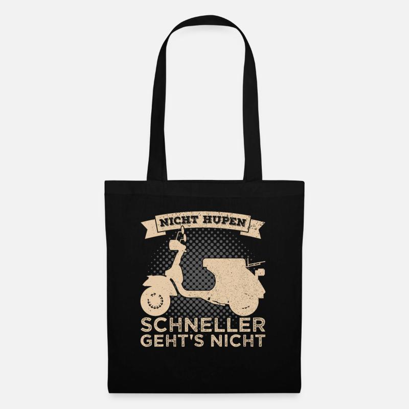 Motorroller Roller Rollerfahrer Scooter Zweirad - Stoffbeutel - Schwarz