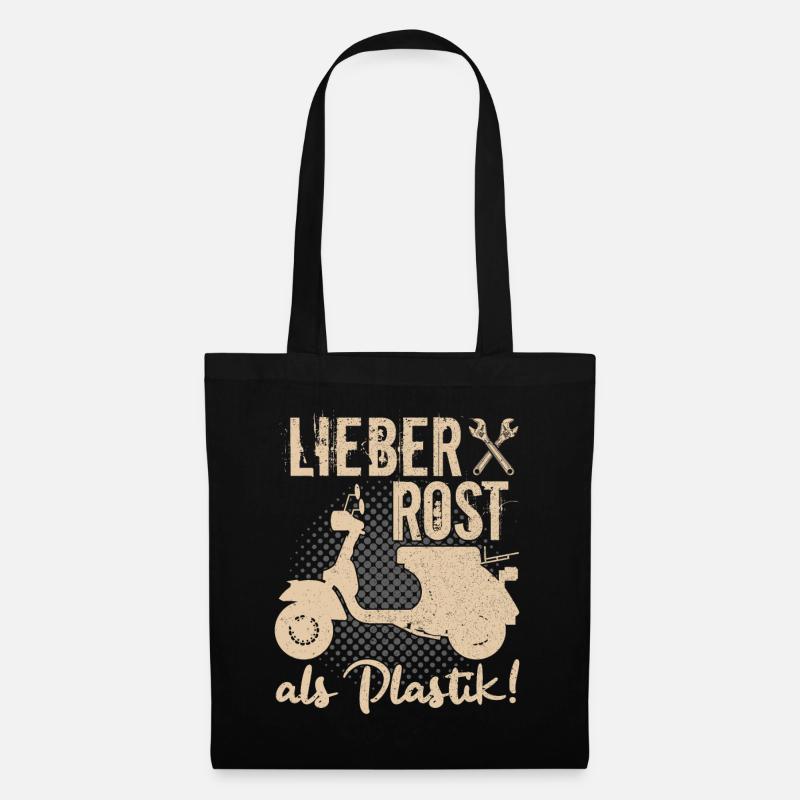 Motorroller Roller Rollerfahrer Scooter Zweirad - Stoffbeutel - Schwarz
