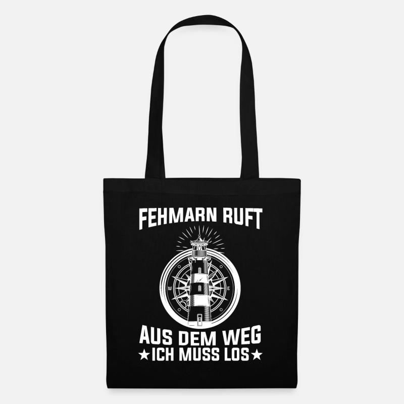 Fehmarn ruft aus dem Weg ich muss los - Stoffbeutel - Schwarz