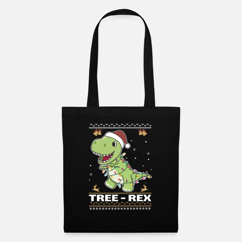 Tree-Rex lustiger Dinosaurier Wortspiel T-Rex - Stoffbeutel - Schwarz