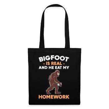 School Student Bigfoot is Real And He Eat My - Stoffbeutel - Schwarz - Vorne