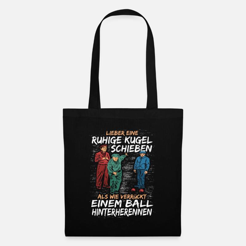 Boule Boccia Petanqu Design Boule Spieler - Stoffbeutel - Schwarz